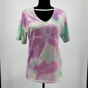 Tie Dyed V-Neck Tee Women's sz. Small
